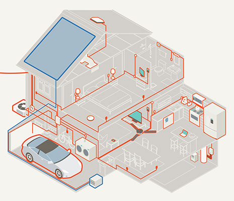 Illustration of a house electrical diagram