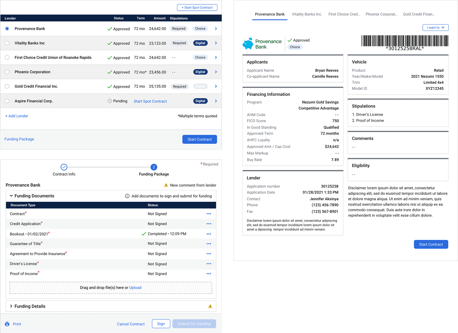 A group of screens I designed using the design system